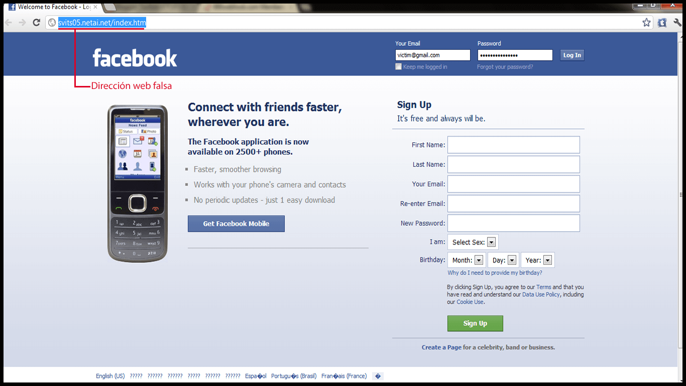 Faceboook phishing